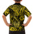 Hawaii Fish Hook Family Matching Short Sleeve Bodycon Dress and Hawaiian Shirt Hibiscus Hawaii Tribal Tattoo Yellow Version LT01 - Polynesian Pride