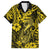 Hawaii Fish Hook Family Matching Short Sleeve Bodycon Dress and Hawaiian Shirt Hibiscus Hawaii Tribal Tattoo Yellow Version LT01 Dad's Shirt - Short Sleeve Yellow - Polynesian Pride