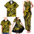 Hawaii Fish Hook Family Matching Tank Maxi Dress and Hawaiian Shirt Hibiscus Hawaii Tribal Tattoo Yellow Version LT01 - Polynesian Pride