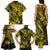 Hawaii Fish Hook Family Matching Tank Maxi Dress and Hawaiian Shirt Hibiscus Hawaii Tribal Tattoo Yellow Version LT01 - Polynesian Pride