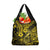 Hawaii Fish Hook Grocery Bag Hibiscus Hawaii Tribal Tattoo Yellow Version