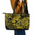 Hawaii Fish Hook Leather Tote Bag Hibiscus Hawaii Tribal Tattoo Yellow Version LT01 - Polynesian Pride