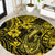 Hawaii Fish Hook Round Carpet Hibiscus Hawaii Tribal Tattoo Yellow Version LT01 Yellow - Polynesian Pride