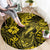 Hawaii Fish Hook Round Carpet Hibiscus Hawaii Tribal Tattoo Yellow Version LT01 - Polynesian Pride