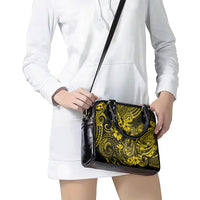 Hawaii Fish Hook Shoulder Handbag Hibiscus Hawaii Tribal Tattoo Yellow Version LT01 - Polynesian Pride