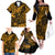 Hawaii King Kamehameha Family Matching Off Shoulder Long Sleeve Dress and Hawaiian Shirt Polynesian Pattern Gold Version LT01 - Polynesian Pride