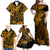 Hawaii King Kamehameha Family Matching Off Shoulder Maxi Dress and Hawaiian Shirt Polynesian Pattern Gold Version LT01 - Polynesian Pride