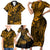 Hawaii King Kamehameha Family Matching Short Sleeve Bodycon Dress and Hawaiian Shirt Polynesian Pattern Gold Version LT01 - Polynesian Pride