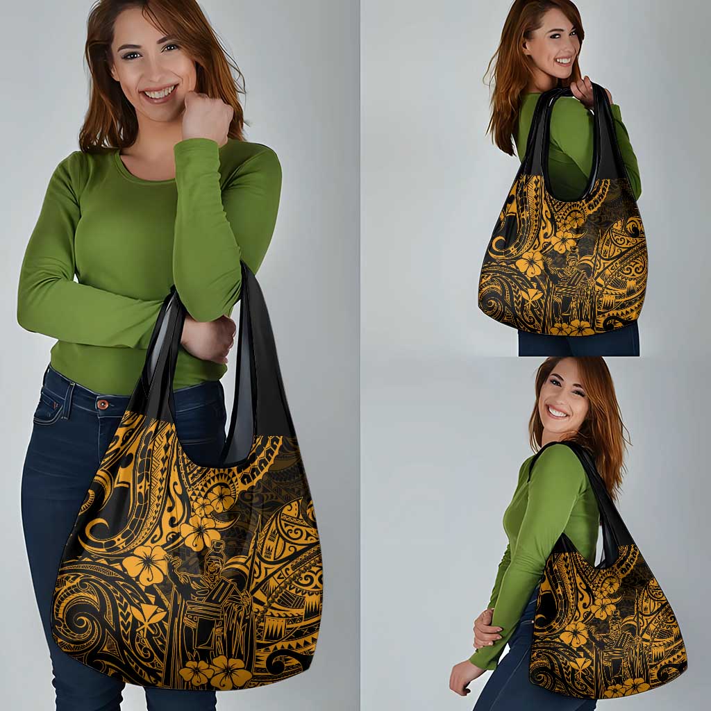 Hawaii King Kamehameha Grocery Bag Polynesian Pattern Gold Version LT01 - Polynesian Pride