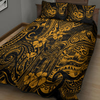 Hawaii King Kamehameha Quilt Bed Set Polynesian Pattern Gold Version LT01 - Polynesian Pride