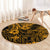 Hawaii King Kamehameha Round Carpet Polynesian Pattern Gold Version LT01 - Polynesian Pride