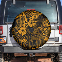 Hawaii King Kamehameha Spare Tire Cover Polynesian Pattern Gold Version LT01 - Polynesian Pride
