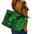 Hawaii King Kamehameha Leather Tote Bag Polynesian Pattern Green Version LT01 - Polynesian Pride