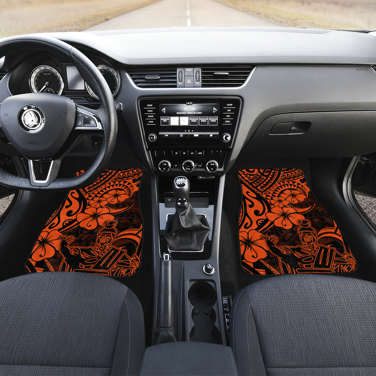 Hawaii King Kamehameha Car Mats Polynesian Pattern Orange Version LT01 - Polynesian Pride