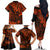 Hawaii King Kamehameha Family Matching Off Shoulder Long Sleeve Dress and Hawaiian Shirt Polynesian Pattern Orange Version LT01 - Polynesian Pride