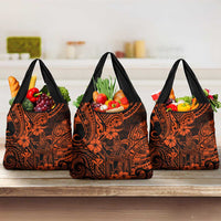 Hawaii King Kamehameha Grocery Bag Polynesian Pattern Orange Version LT01 3-pack One Size Orange - Polynesian Pride