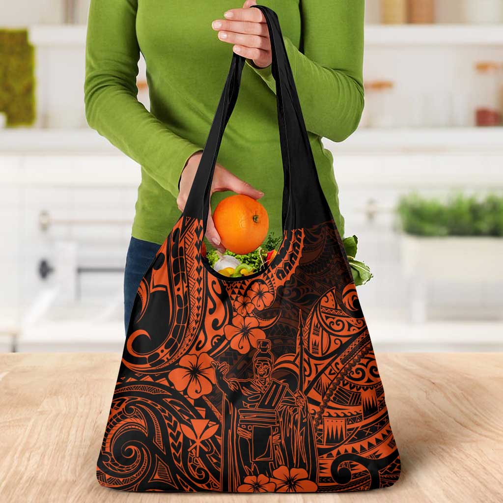 Hawaii King Kamehameha Grocery Bag Polynesian Pattern Orange Version LT01 - Polynesian Pride
