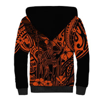 Hawaii King Kamehameha Sherpa Hoodie Polynesian Pattern Orange Version LT01 - Polynesian Pride