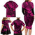 Hawaii King Kamehameha Family Matching Long Sleeve Bodycon Dress and Hawaiian Shirt Polynesian Pattern Pink Version LT01 - Polynesian Pride