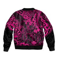 Hawaii King Kamehameha Sleeve Zip Bomber Jacket Polynesian Pattern Pink Version LT01 - Polynesian Pride