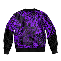 Hawaii King Kamehameha Bomber Jacket Polynesian Pattern Purple Version LT01 - Polynesian Pride