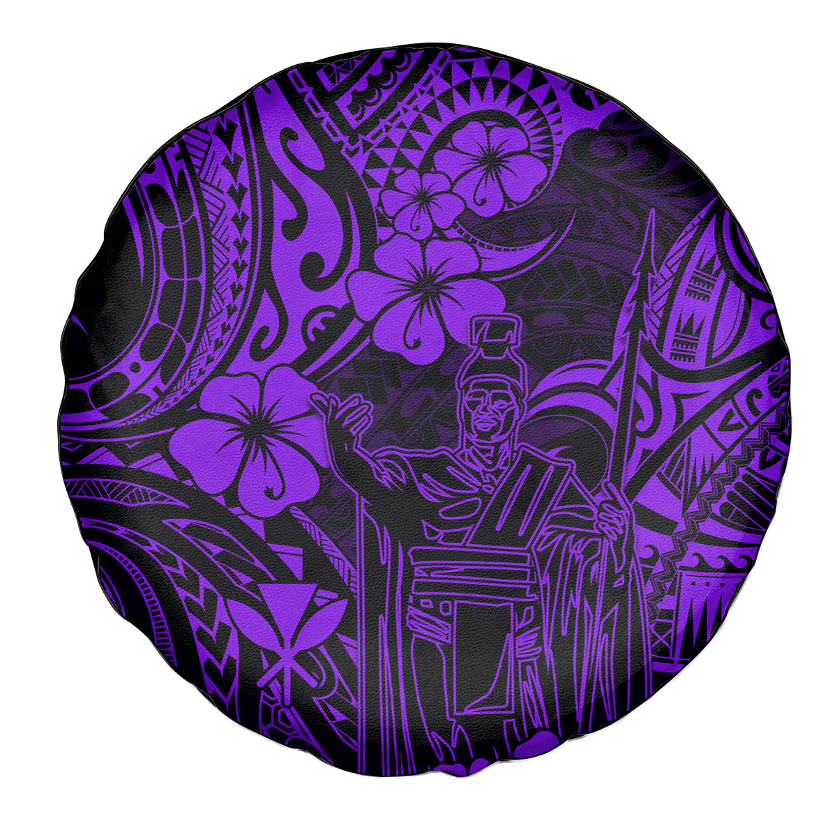 Hawaii King Kamehameha Spare Tire Cover Polynesian Pattern Purple Version LT01 Purple - Polynesian Pride