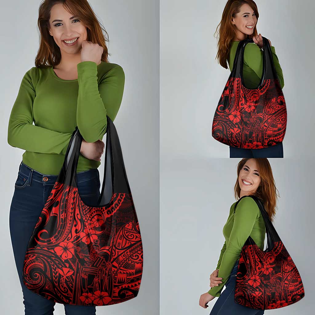 Hawaii King Kamehameha Grocery Bag Polynesian Pattern Red Version LT01 - Polynesian Pride