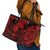 Hawaii King Kamehameha Leather Tote Bag Polynesian Pattern Red Version LT01 - Polynesian Pride