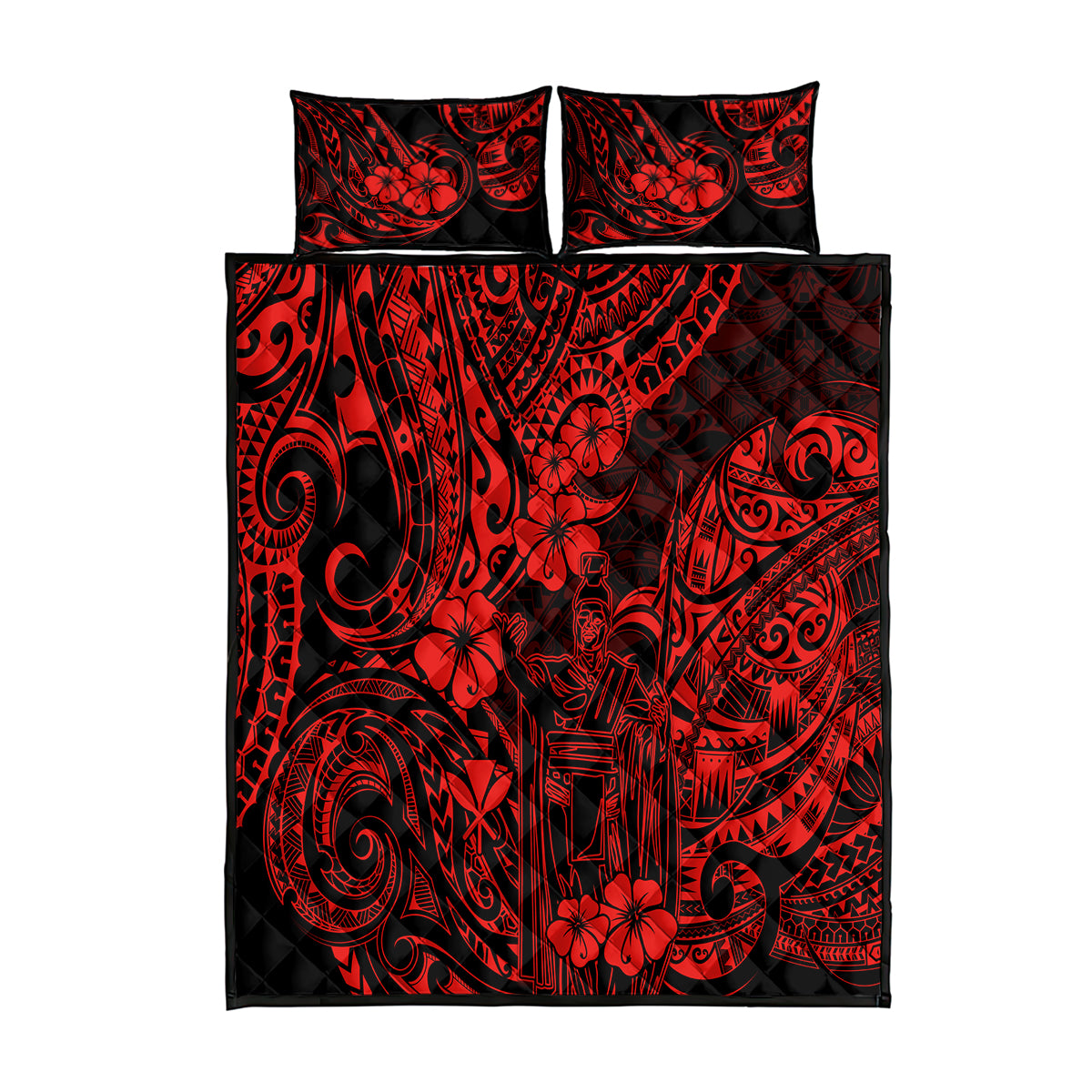 Hawaii King Kamehameha Quilt Bed Set Polynesian Pattern Red Version LT01 Red - Polynesian Pride
