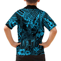 Hawaii King Kamehameha Hawaiian Shirt Polynesian Pattern Sky Blue Version LT01 - Polynesian Pride