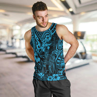 Hawaii King Kamehameha Men Tank Top Polynesian Pattern Sky Blue Version LT01 - Polynesian Pride
