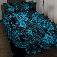 Hawaii King Kamehameha Quilt Bed Set Polynesian Pattern Sky Blue Version LT01 - Polynesian Pride