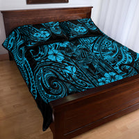 Hawaii King Kamehameha Quilt Bed Set Polynesian Pattern Sky Blue Version LT01 - Polynesian Pride