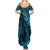 Hawaii King Kamehameha Summer Maxi Dress Polynesian Pattern Sky Blue Version LT01 - Polynesian Pride