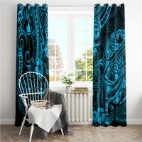 Hawaii King Kamehameha Window Curtain Polynesian Pattern Sky Blue Version LT01 - Polynesian Pride