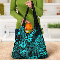 Hawaii King Kamehameha Grocery Bag Polynesian Pattern Turquoise Version LT01 - Polynesian Pride