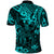 Hawaii King Kamehameha Polo Shirt Polynesian Pattern Turquoise Version LT01 - Polynesian Pride