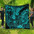 Hawaii King Kamehameha Quilt Polynesian Pattern Turquoise Version LT01 - Polynesian Pride