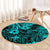 Hawaii King Kamehameha Round Carpet Polynesian Pattern Turquoise Version LT01 - Polynesian Pride