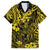 Hawaii King Kamehameha Family Matching Tank Maxi Dress and Hawaiian Shirt Polynesian Pattern Yellow Version LT01 Dad's Shirt - Short Sleeve Yellow - Polynesian Pride