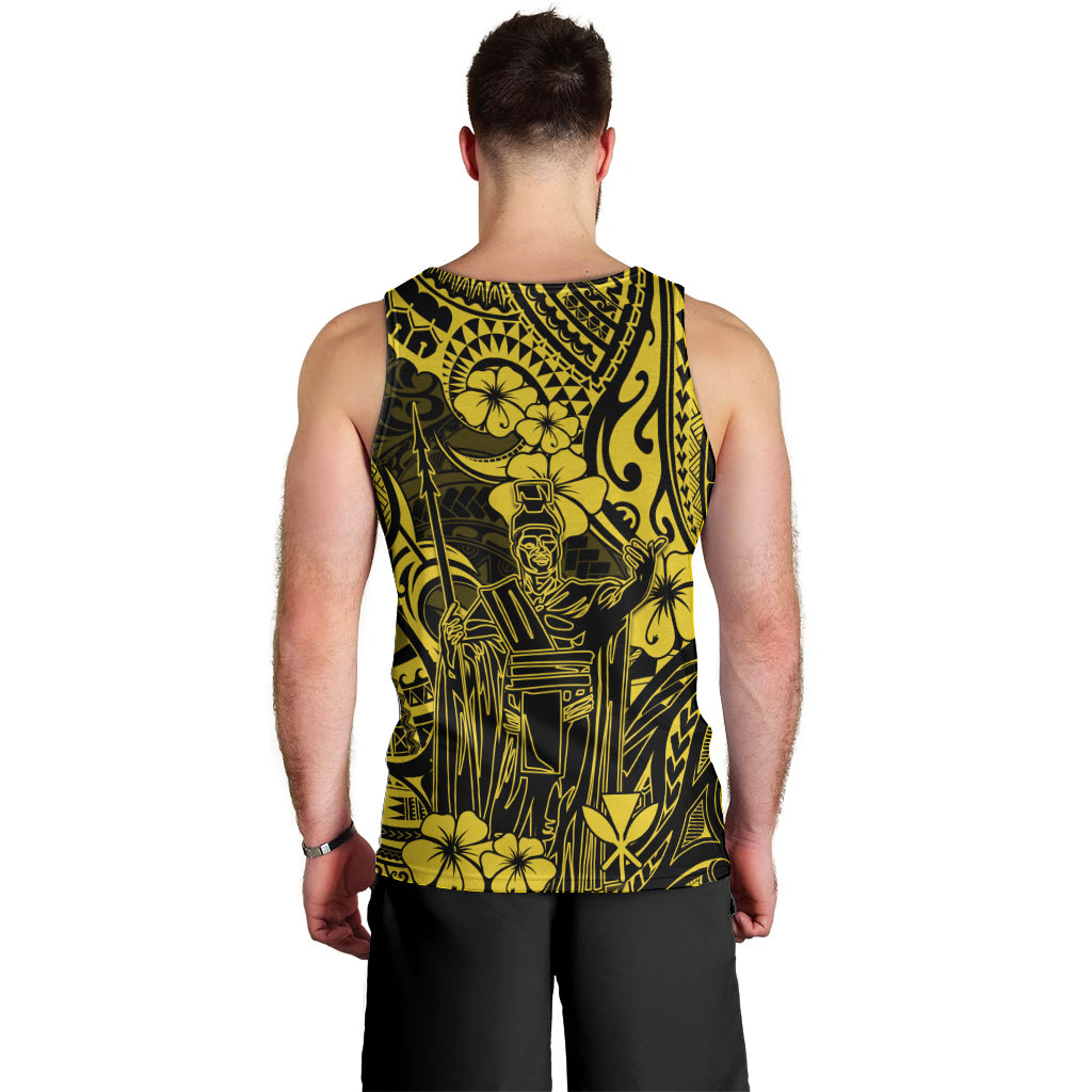Hawaii King Kamehameha Men Tank Top Polynesian Pattern Yellow Version LT01 - Polynesian Pride