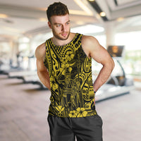 Hawaii King Kamehameha Men Tank Top Polynesian Pattern Yellow Version LT01 - Polynesian Pride