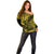 Hawaii King Kamehameha Off Shoulder Sweater Polynesian Pattern Yellow Version LT01 - Polynesian Pride