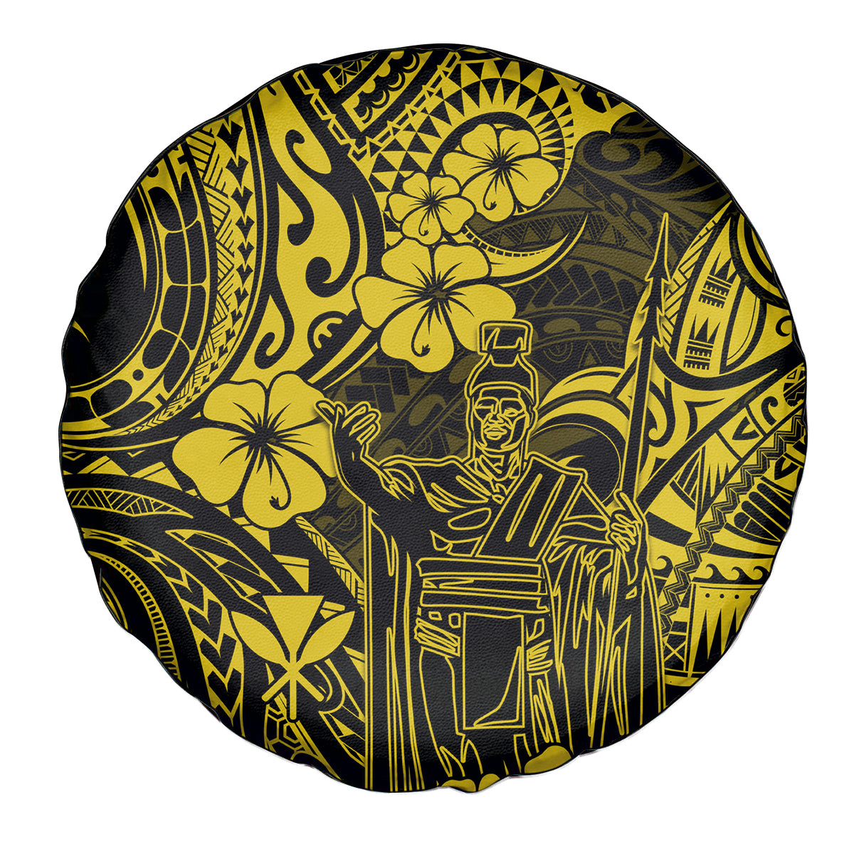 Hawaii King Kamehameha Spare Tire Cover Polynesian Pattern Yellow Version LT01 Yellow - Polynesian Pride