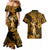 Hawaii Hula Girl Couples Matching Mermaid Dress and Hawaiian Shirt Polynesian Pattern Gold Version LT01 - Polynesian Pride