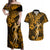 Hawaii Hula Girl Couples Matching Off Shoulder Maxi Dress and Hawaiian Shirt Polynesian Pattern Gold Version LT01 Gold - Polynesian Pride