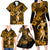 Hawaii Hula Girl Family Matching Long Sleeve Bodycon Dress and Hawaiian Shirt Polynesian Pattern Gold Version LT01 - Polynesian Pride