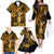 Hawaii Hula Girl Family Matching Off Shoulder Long Sleeve Dress and Hawaiian Shirt Polynesian Pattern Gold Version LT01 - Polynesian Pride