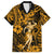 Hawaii Hula Girl Family Matching Off Shoulder Short Dress and Hawaiian Shirt Polynesian Pattern Gold Version LT01 Dad's Shirt - Short Sleeve Gold - Polynesian Pride