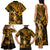 Hawaii Hula Girl Family Matching Tank Maxi Dress and Hawaiian Shirt Polynesian Pattern Gold Version LT01 - Polynesian Pride